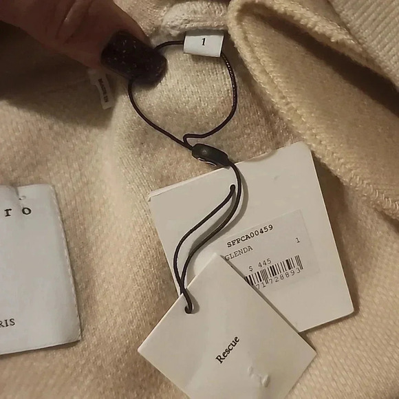 SANDRO PARIS GLENDA WOOL/CASHMERE BLEND CARDIGAN SIZE 1 - Picture 4 of 5